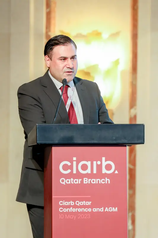 Archive photograph 226 of 285 from the Ciarb Qatar Branch AGM and Conference, 10 May 2023.