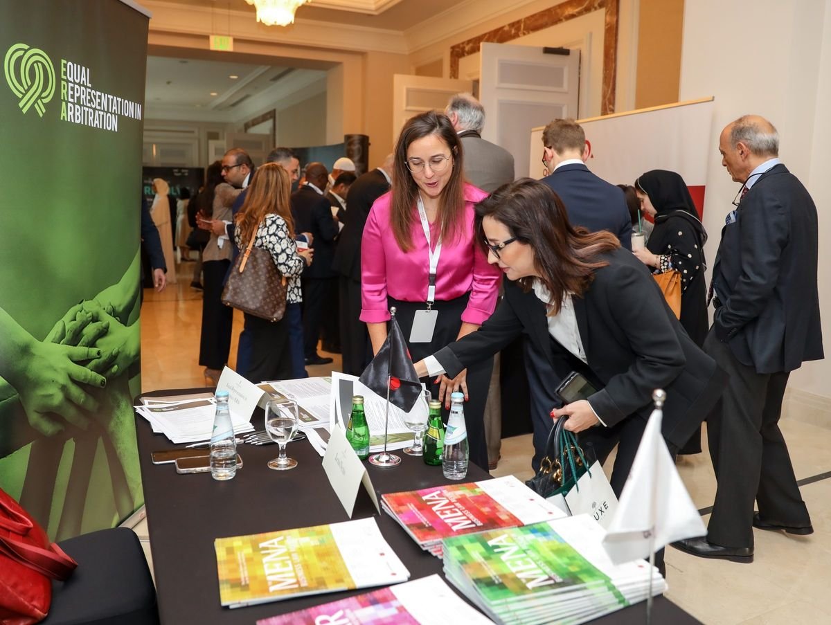 Registration desk at the Ciarb Qatar Branch AGM and Conference