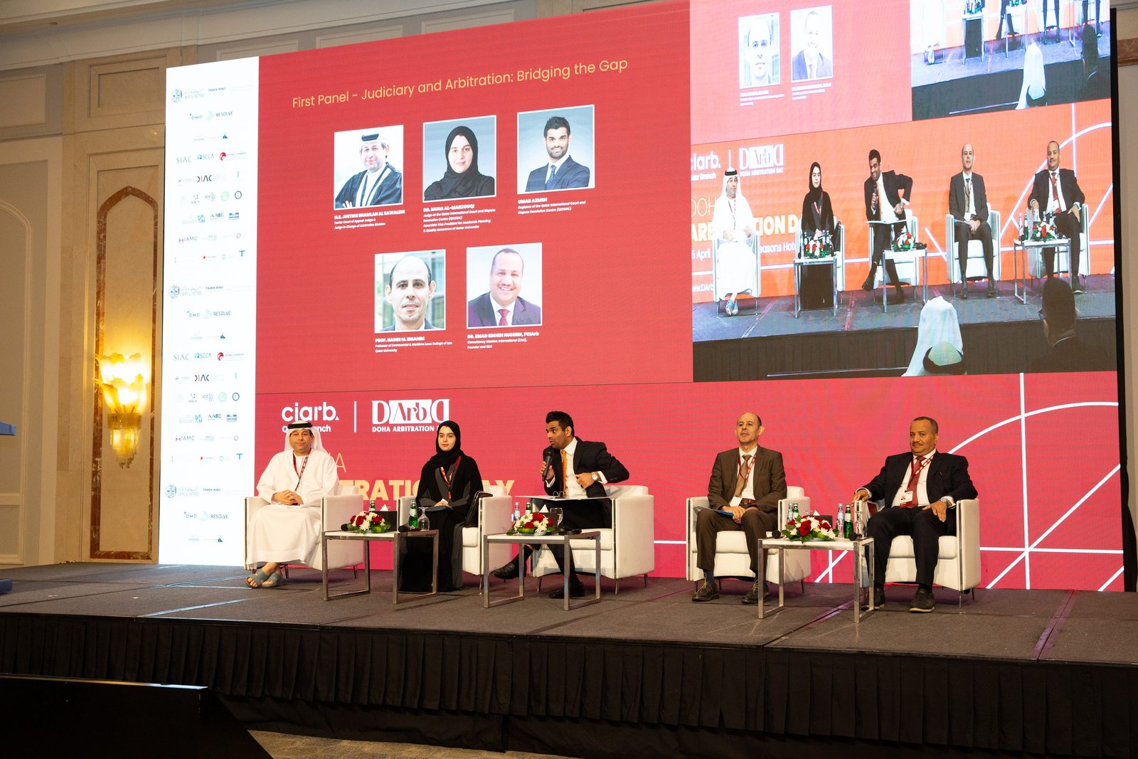 Panel session on the main stage at the 1st Doha Arbitration Day