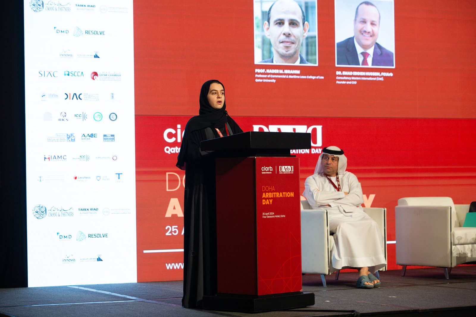 Speaker addressing the session at the 1st Doha Arbitration Day